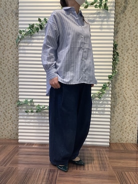 「Pitta Re:)（ピッタリ）のアイテム（シャツ/ブラウス）」を使った、BRICK HOUSE by Tokyo Shirts 北島フジグラン店さん（レディース・160cm）の春コーディネート
