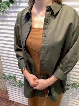 「カーキシャツ」｜BRICK HOUSE by Tokyo Shirts 北島フジグラン店さん（レディース・158cm）の秋コーディネート