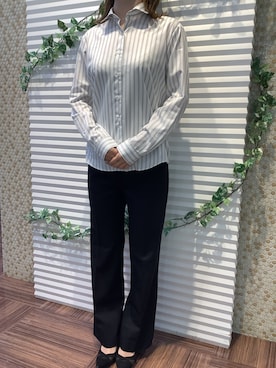 「アイテム（ビジネスシャツ）」を使った、BRICK HOUSE by Tokyo Shirts 北島フジグラン店さん（レディース・158cm）の春コーディネート