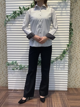 「アイテム（ビジネスシャツ）」を使った、BRICK HOUSE by Tokyo Shirts 北島フジグラン店さん（レディース・158cm）の春コーディネート