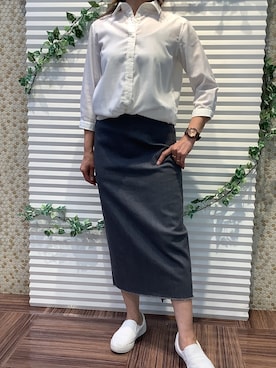 「アイテム（ビジネスシャツ）」を使った、BRICK HOUSE by Tokyo Shirts 北島フジグラン店さん（レディース・160cm）の秋コーディネート