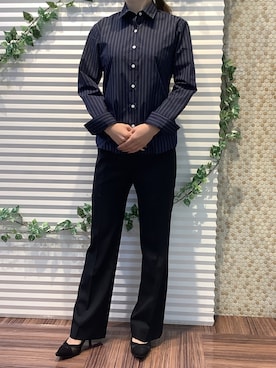 「アイテム（ビジネスシャツ）」を使った、BRICK HOUSE by Tokyo Shirts 北島フジグラン店さん（レディース・158cm）の秋コーディネート