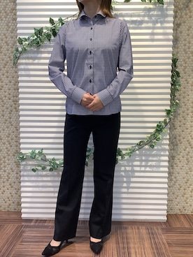 「アイテム（ビジネスシャツ）」を使った、BRICK HOUSE by Tokyo Shirts 北島フジグラン店さん（レディース・158cm）の冬コーディネート