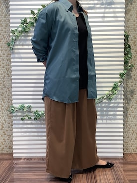 「アイテム（ビジネスシャツ）」を使った、BRICK HOUSE by Tokyo Shirts 北島フジグラン店さん（レディース・160cm）の秋コーディネート