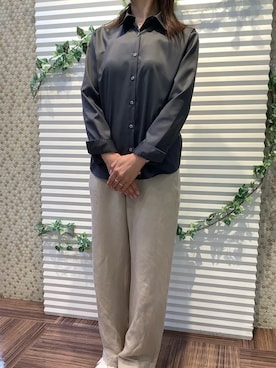 「アイテム（ビジネスシャツ）」を使った、BRICK HOUSE by Tokyo Shirts 北島フジグラン店さん（レディース・160cm）の冬コーディネート