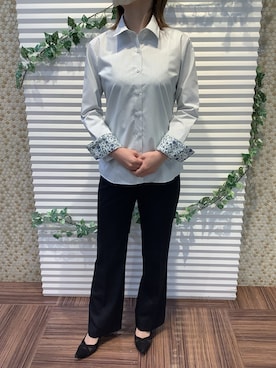 「アイテム（ビジネスシャツ）」を使った、BRICK HOUSE by Tokyo Shirts 北島フジグラン店さん（レディース・158cm）の春コーディネート