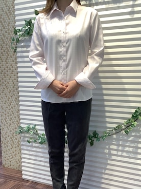 「アイテム（ビジネスシャツ）」を使った、BRICK HOUSE by Tokyo Shirts 北島フジグラン店さん（レディース・158cm）の秋コーディネート