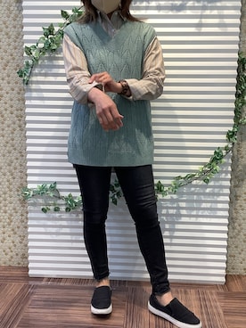 「アイテム（ビジネスシャツ）」を使った、BRICK HOUSE by Tokyo Shirts 北島フジグラン店さん（レディース・160cm）の秋コーディネート