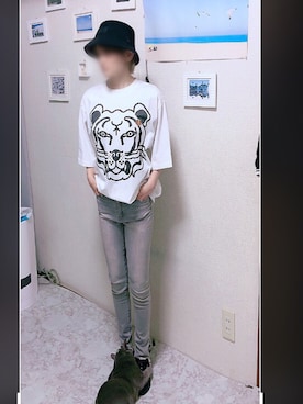 「Yohji Yamamoto（ヨウジヤマモト）のアイテム（帽子）」を使った、shoonkyさん（レディース・154cm）の夏コーディネート