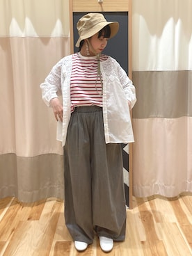「アイテム（帽子）」を使った、akihoさん（レディース・153cm・10代）の春コーディネート