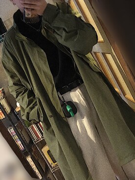 「CPCM（シーピーシーエム）のアイテム（モッズコート）」を使った、うえださん（レディース・165cm）の冬コーディネート