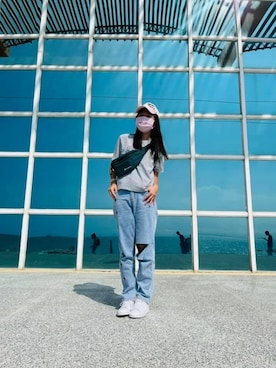 「KARL LAGERFELD（カールラガーフェルド）のアイテム」を使った、YEHさん（レディース・168cm）の秋コーディネート