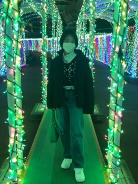 「Guess（ゲス）のアイテム（アクセサリー）」を使った、0harusame0さん（レディース・152cm）の冬コーディネート