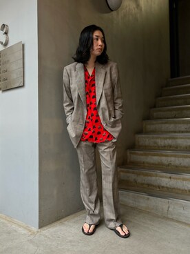 「m's braque（エムズブラック）のアイテム（トップス）」を使った、山崎慶太朗　GARDEN渋谷さん（メンズ・171cm）の夏コーディネート