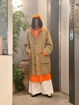 「blohm」｜「アイテム（ステンカラーコート）」を使った、山崎慶太朗　GARDEN渋谷さん（メンズ・171cm）の春コーディネート