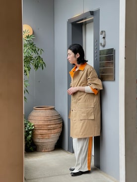 「LEH（レー）のアイテム（パンツ）」を使った、山崎慶太朗　GARDEN渋谷さん（メンズ・171cm）の春コーディネート