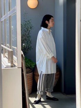 「LEH（レー）のアイテム（パンツ）」を使った、山崎慶太朗　GARDEN渋谷さん（メンズ・171cm）の夏コーディネート