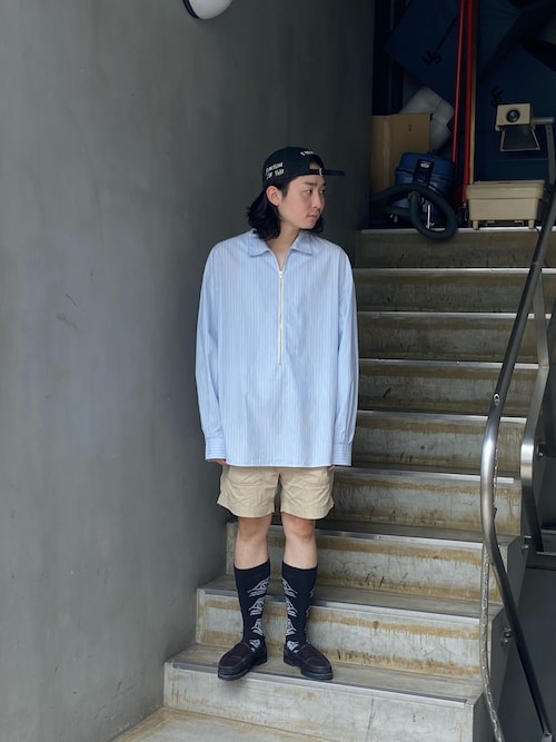 Toironier/トワロニエ/Stripe Half-Zip Shirt