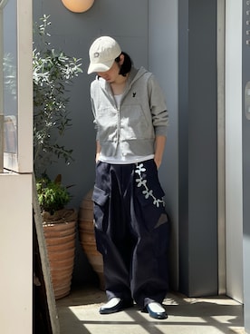 「LEH（レー）のアイテム（パンツ）」を使った、山崎慶太朗　GARDEN渋谷さん（メンズ・171cm）の夏コーディネート