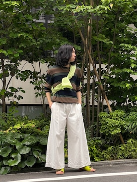 「WhoWhat（フーワット）のアイテム（パンツ）」を使った、山崎慶太朗　GARDEN渋谷さん（メンズ・171cm）の夏コーディネート