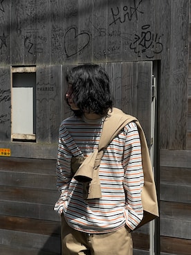 「FUMITO GANRYU（フミトガンリュウ）のアイテム（トップス）」を使った、山崎慶太朗　GARDEN渋谷さん（メンズ・171cm）の春コーディネート