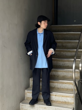 「URU（ウル）のアイテム（スラックス）」を使った、山崎慶太朗　GARDEN渋谷さん（メンズ・171cm）の春コーディネート