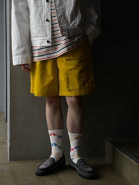 「POLYPLOID（ポリプロイド）のアイテム（パンツ）」を使った、山崎慶太朗　GARDEN渋谷さん（メンズ・171cm）の春コーディネート