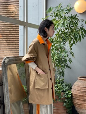 「Toironier（トワロニエ）のアイテム（ステンカラーコート）」を使った、山崎慶太朗　GARDEN渋谷さん（メンズ・171cm）の春コーディネート