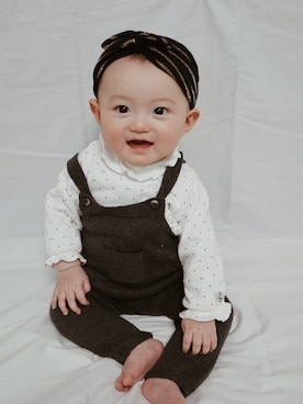 「ZARA KIDSのアイテム（サロペット/オーバーオール）」を使った、hii taiさん（キッズ・70cm）の春コーディネート