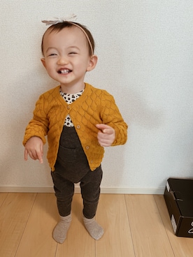 「ZARA KIDSのアイテム（サロペット/オーバーオール）」を使った、hii taiさん（キッズ・80cm）の春コーディネート
