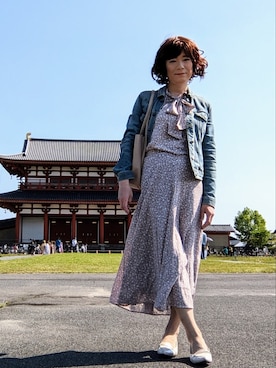 「American Eagle（アメリカンイーグル）のアイテム（ジャケット/アウター）」を使った、林川未来♂さん（レディース・172cm）の春コーディネート