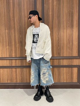 「WHITELAND（ホワイトランド）のアイテム（パンツ）」を使った、ASAHIさん（メンズ・175cm）の秋コーディネート