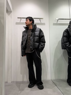 「WHITELAND（ホワイトランド）のアイテム（スウェットパンツ）」を使った、ASAHIさん（メンズ・175cm）の秋コーディネート