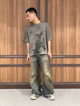 「DANKE SCHON（ダンケシェーン）のアイテム（トップス）」を使った、ASAHIさん（メンズ・175cm）の夏コーディネート