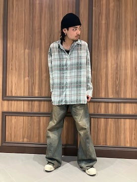 「WHITELAND（ホワイトランド）のアイテム（シャツ/ブラウス）」を使った、ASAHIさん（メンズ・175cm）の春コーディネート