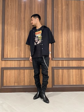 「WHITELAND（ホワイトランド）のアイテム（シャツ/ブラウス）」を使った、ASAHIさん（メンズ・175cm）の夏コーディネート