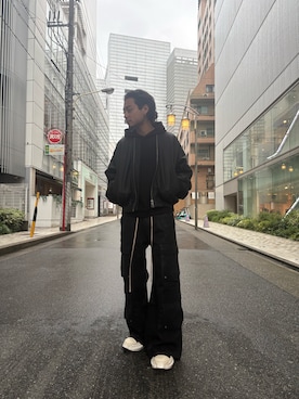 「アイテム（MA-1）」を使った、ASAHIさん（メンズ・175cm）の秋コーディネート