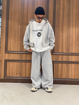 「アイテム（パーカー）」を使った、ASAHIさん（メンズ・175cm）の夏コーディネート