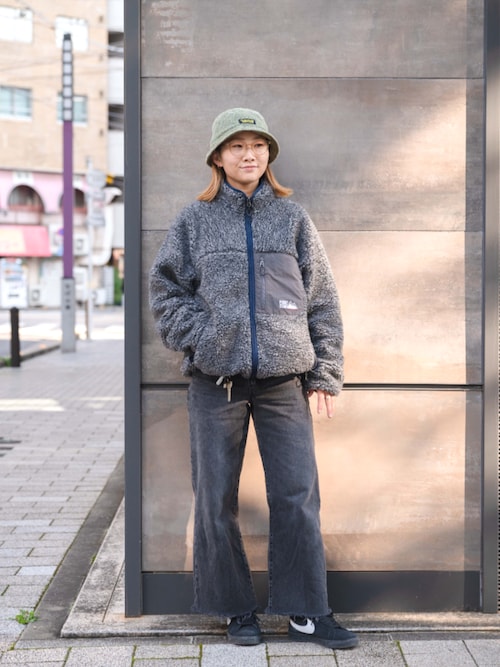 Russaluno フリースボアブルゾン6 ファー黒 FREAK'S STORE ブルゾン アウター ナイロンツイルボアブルゾン