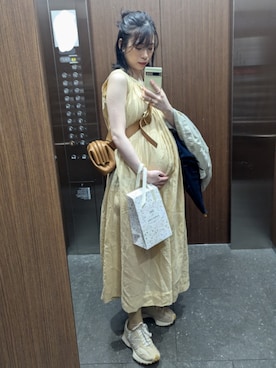 「無印良品（ムジルシリョウヒン）のアイテム（ワンピース）」を使った、ぴっぴさん（レディース・155cm）の秋コーディネート