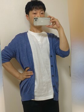 カーディガン ボレロを使った オフィスカジュアル のメンズ人気ファッションコーディネート Wear