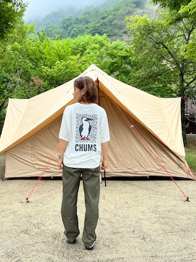 「CHUMS（チャムス）のアイテム（トップス）」を使った、ai☆aiさん（レディース・154cm）の夏コーディネート