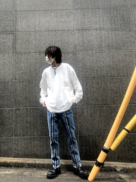 「TAKAHIROMIYASHITATheSoloIst.（タカヒロミヤシタザソロイスト）のアイテム（トップス）」を使った、サトウ コウタさん（メンズ・179cm）の夏コーディネート