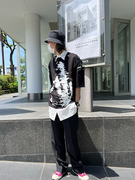 「TAKAHIROMIYASHITATheSoloIst.（タカヒロミヤシタザソロイスト）のアイテム（トップス）」を使った、サトウ コウタさん（メンズ・179cm）の春コーディネート