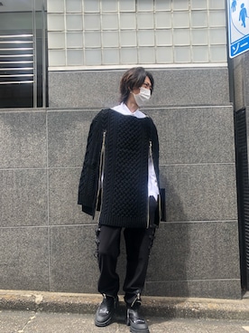 「TAKAHIROMIYASHITATheSoloIst.（タカヒロミヤシタザソロイスト）のアイテム（スウェットパンツ）」を使った、サトウ コウタさん（メンズ・179cm）の夏コーディネート