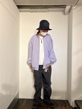 「URU（ウル）のアイテム（ブルゾン）」を使った、サトウ コウタさん（メンズ・179cm）の冬コーディネート