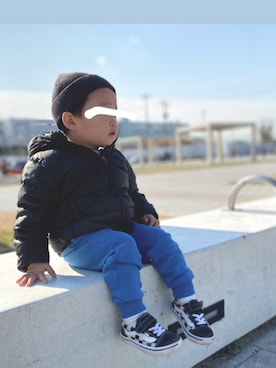 「むすこーで」｜「アイテム（ダウンジャケット/コート）」を使った、ゆさん（キッズ・80cm）の冬コーディネート