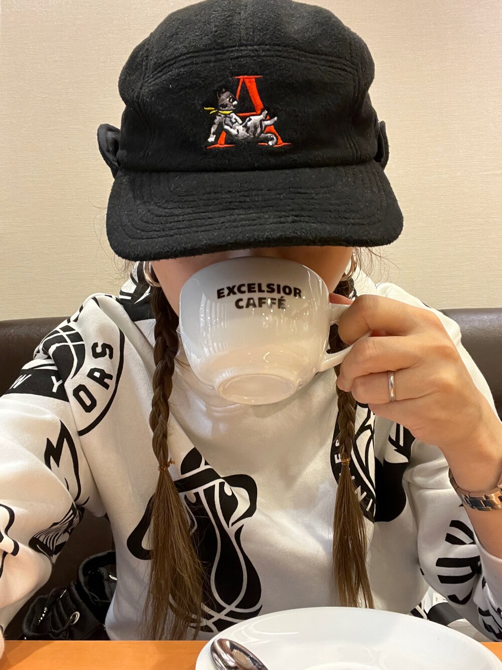 「AlexanderLeeChangのAlexanderLeeChang アレキサンダーリーチャン / FLEECE JET CAP フリースジェットキャップ / AC051936（キャップ、ブラック系）」を使った、yu1978さん（骨格ナチュラル・レディース・162cm）の冬コーディネートの1枚目の写真