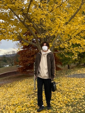 「NIKE（ナイキ）のアイテム（ナイロンジャケット）」を使った、ショウタロウさん（メンズ・172cm・20代）の秋コーディネート