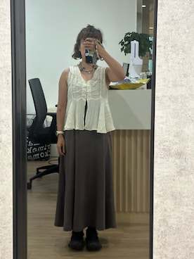 「Intique のアイテム（ベスト、ベージュ系）」を使った、mini.meさん（レディース・150cm）の夏コーディネート